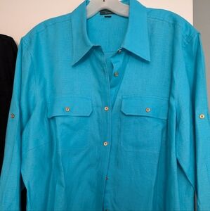 Women's Linen Button down Blouses. Great Condition sizes 16-18.